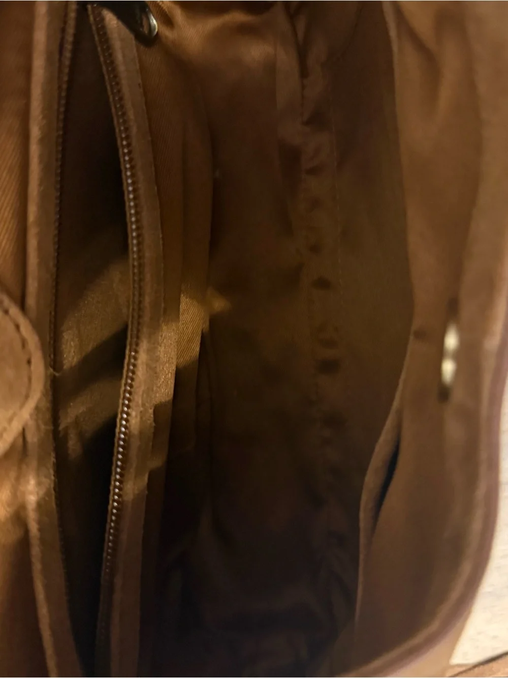 Leather Suede Fringe Hand Bag/Crossbody Bag in Camel, NWT